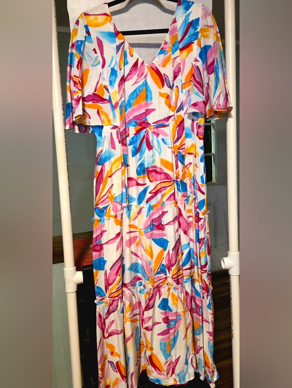 Womens Floral Tiered Dress - Multicolor